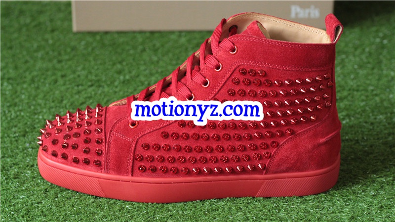 Super High End Christian Louboutin Flat Sneaker High Top Red(With Receipt)